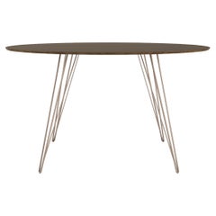 Walnut Williams Dining Table Rose Copper Hairpin Legs Oval Top