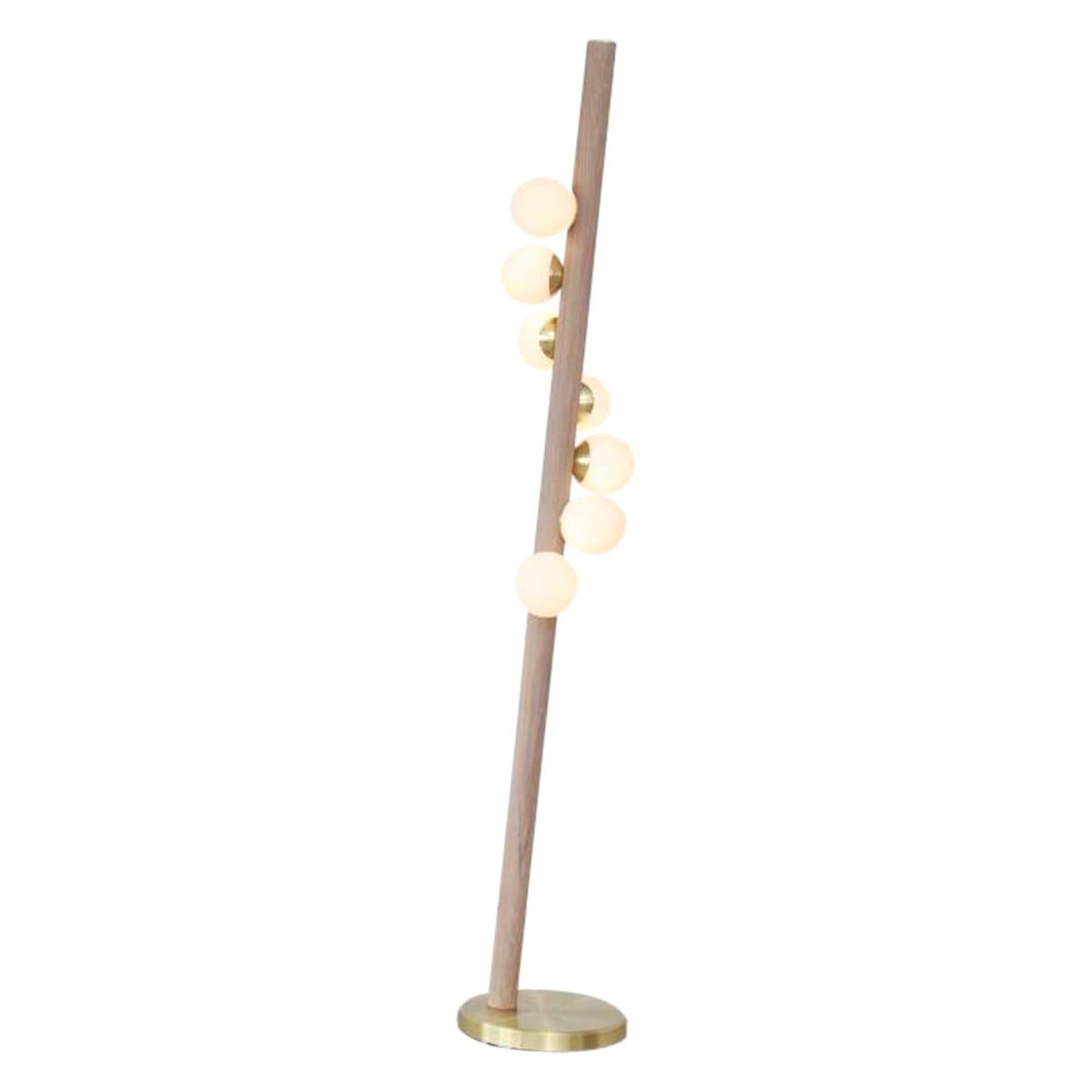 Walnut Willow Floor Lamp by Hollis & Morris For Sale