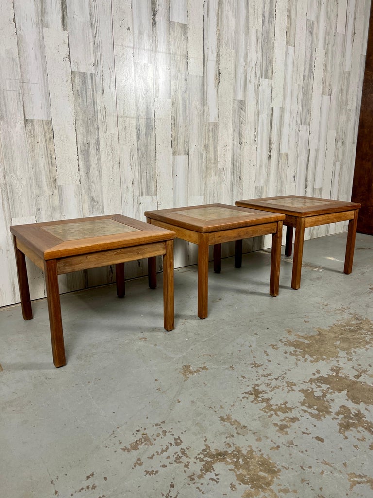 North American Walnut with Copper Tile Top Tables by John Keal for Brown Saltman For Sale