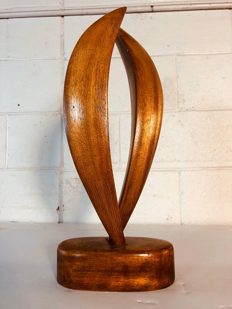 Walnut Wood Abstract Sculpture For Sale at 1stDibs abstract sculpture