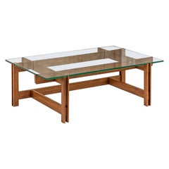 Walnut Wood and Glass Coffee Table by Ico Parisi, Italy, 1960 ca