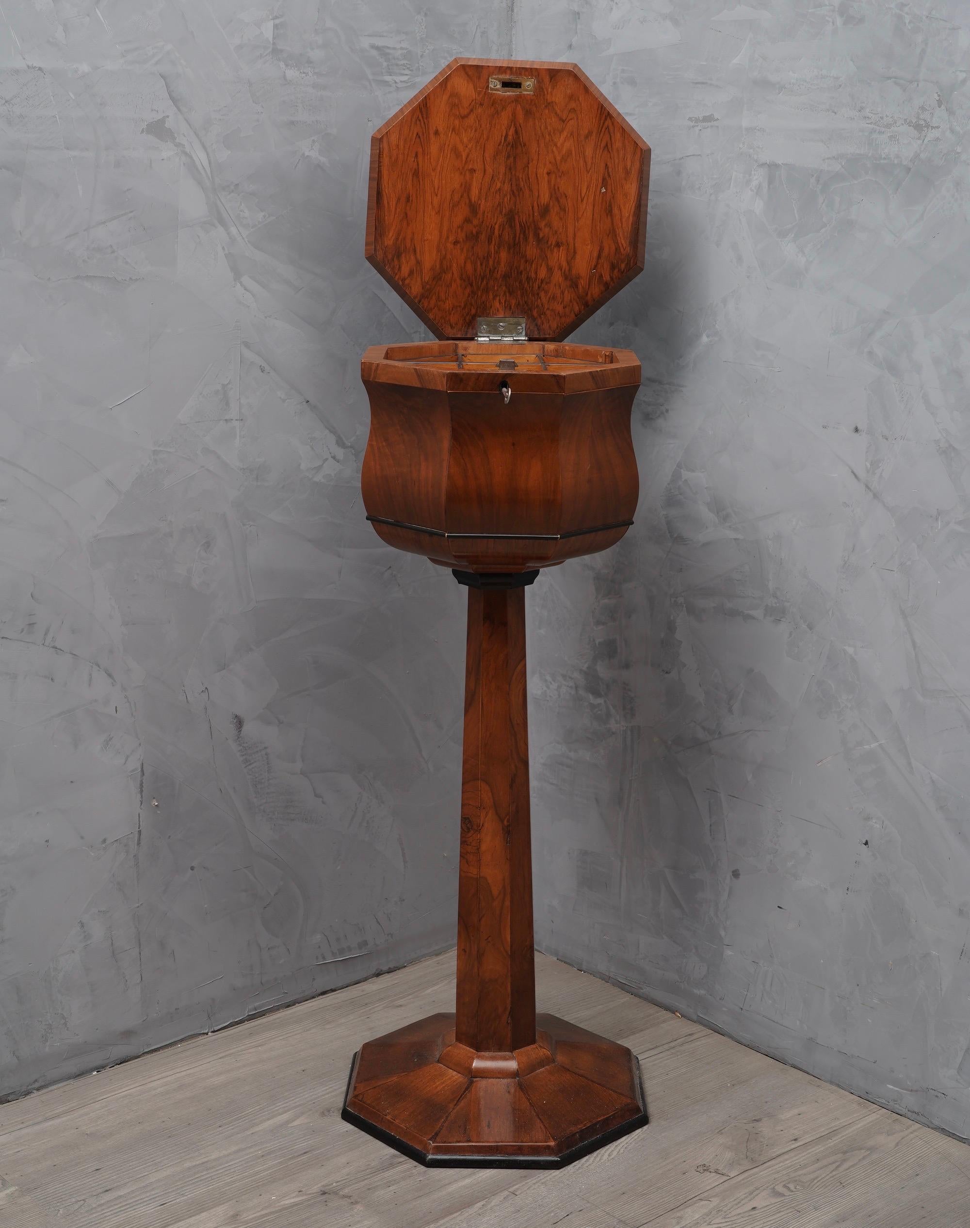 Mid-Century Modern Walnut Wood Austrian Sewing Side Table, 1850 For Sale