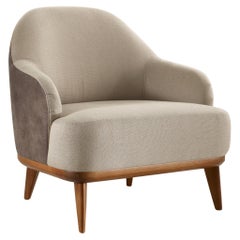 Fauteuil Turquesa, bois de noyer bicolore, pied en laque