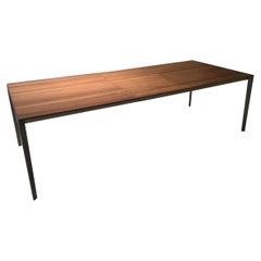 Walnut Wood & Bronze Metal Extending Dining Table