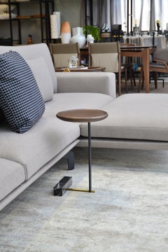 Side Table Stone, Wood, Carrara Marble
