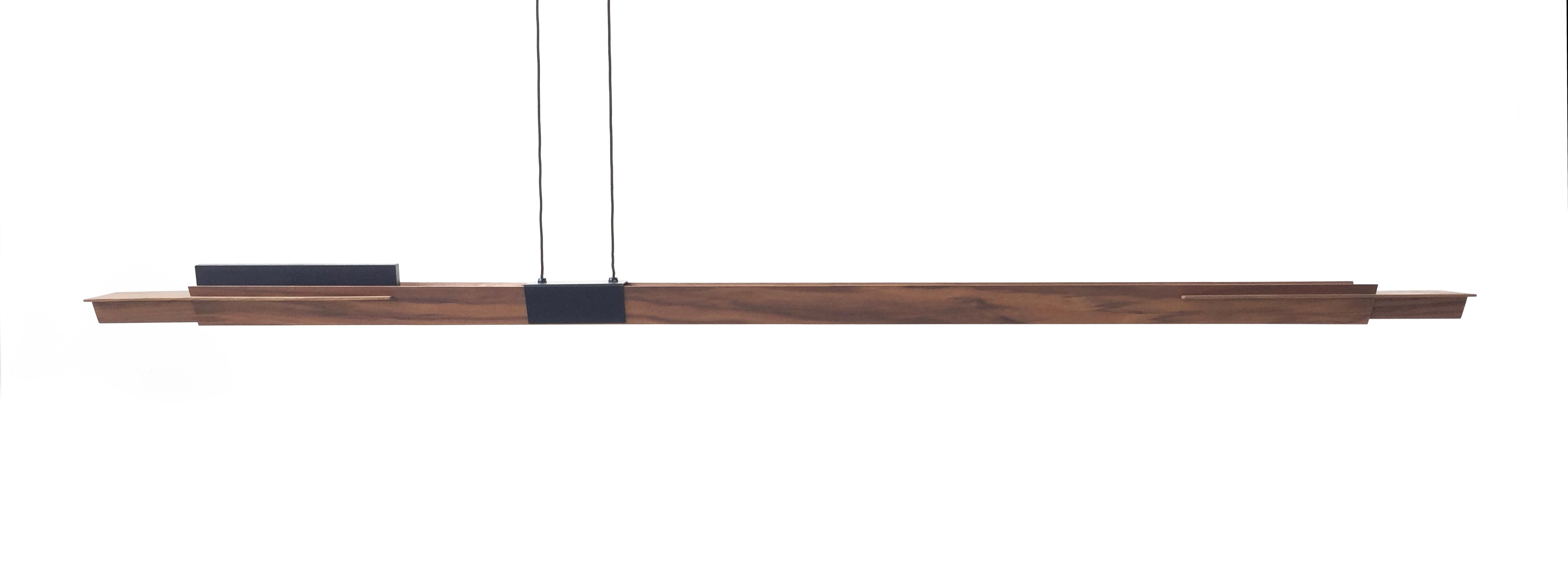 Woodwork Walnut Wood Chandelier Lamp The Netherlands For Sale