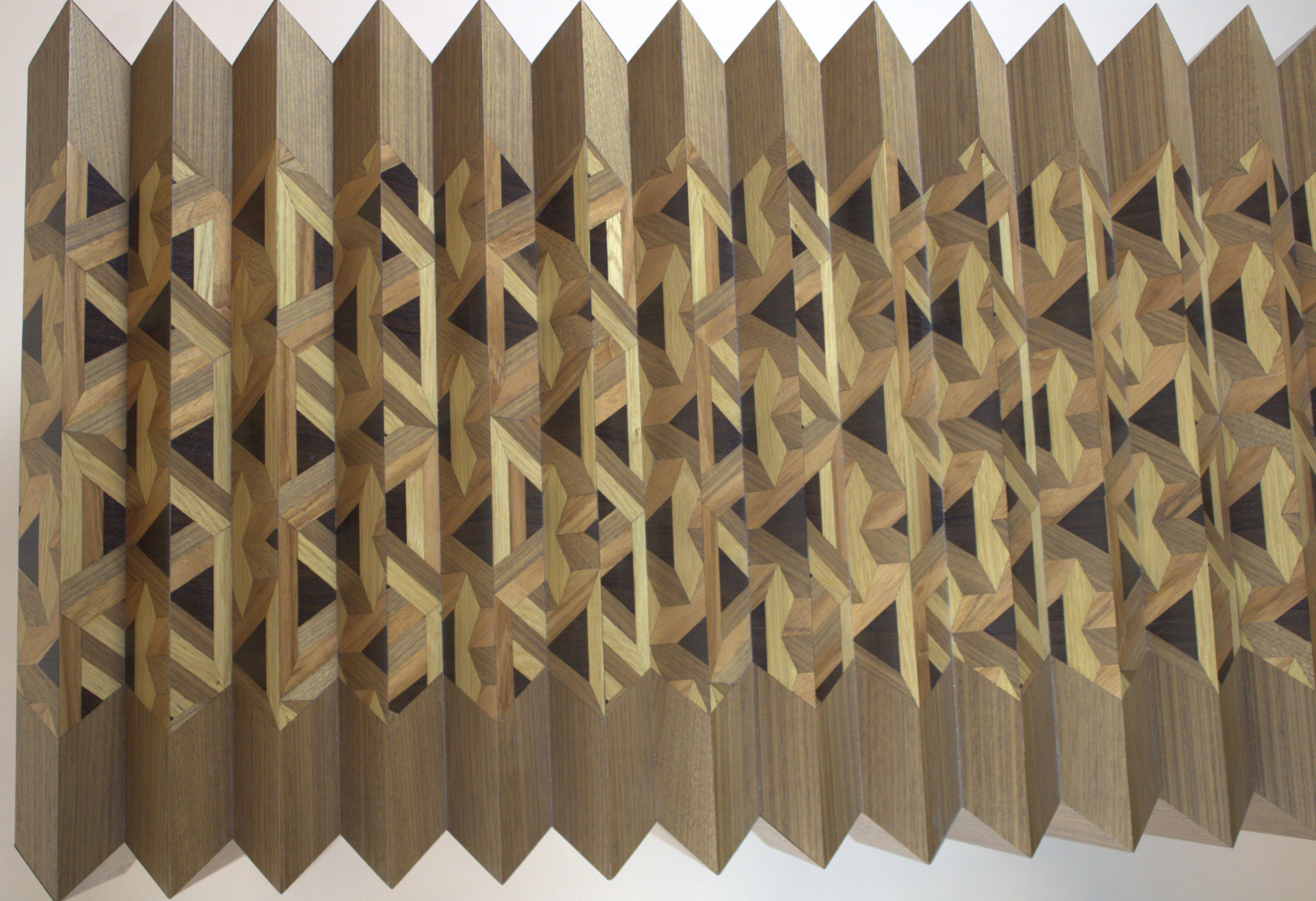 Walnut Wood Coffee Table Triangles Pattern The Netherlands By Sordile For Sale 6