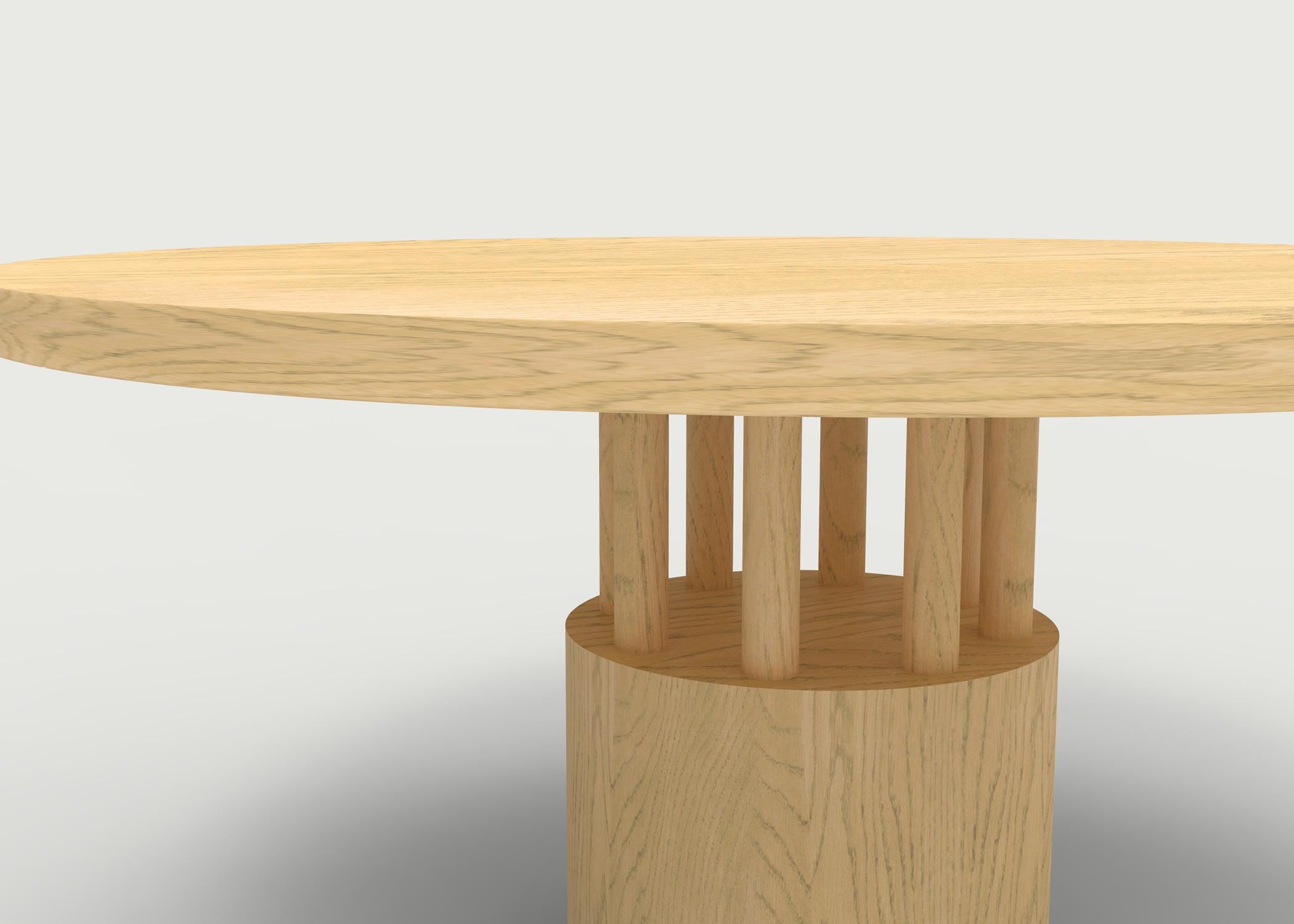 XXIe siècle et contemporain Table de salle à manger en bois de noyer avec base et poteaux en bois rond en vente