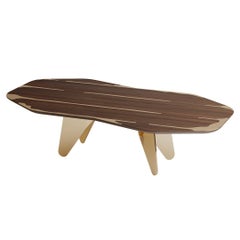 walnut wood dining table with stainless steel legs - Wonatti