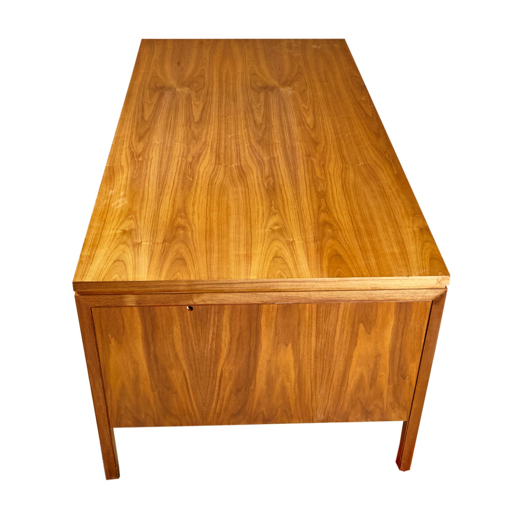 Walnut Wood Executive Desk, 1960s 4