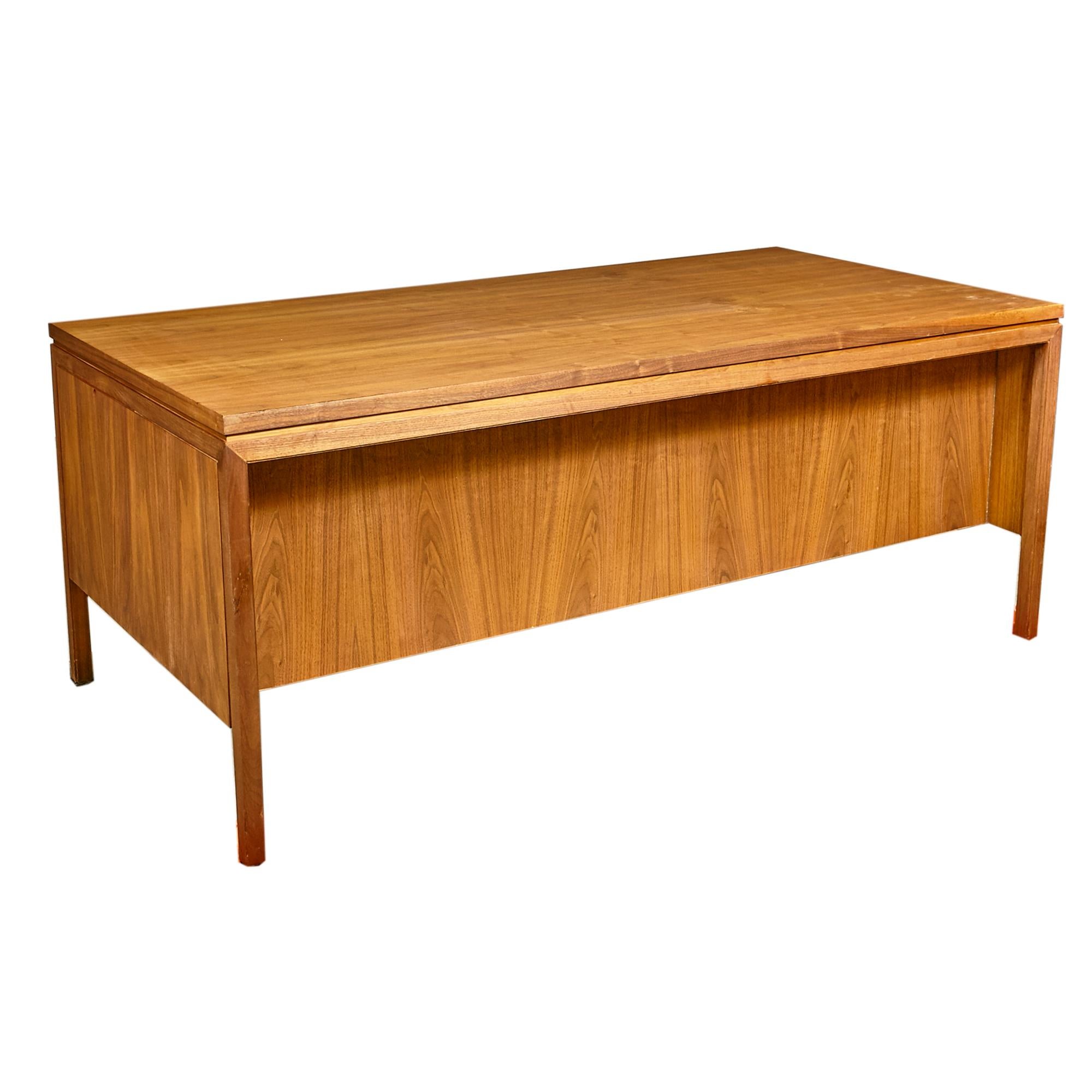 Walnut Wood Executive Desk, 1960s 5