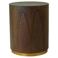 Ottoman Tub, Walnut Wood Gold Detail