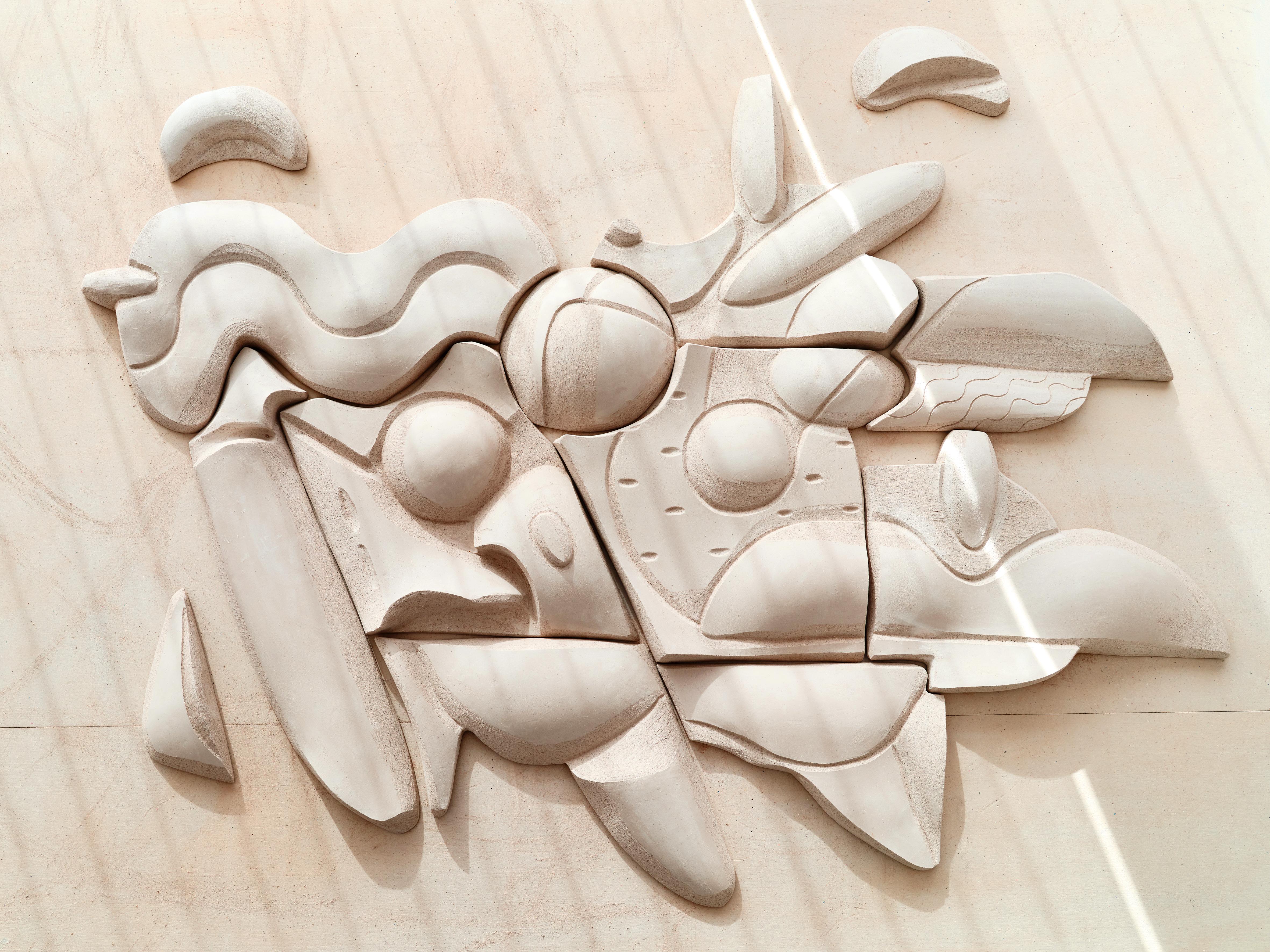 Walnut Wood Mural by Olivia Cognet In New Condition For Sale In Geneve, CH