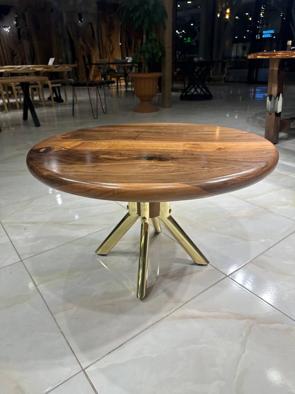 Moderno Tavolino rotondo in Wood Wood - Tavolino rotondo da centro tavola in vendita