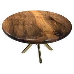 Walnut Wood Round Coffee Table - Round Center Table