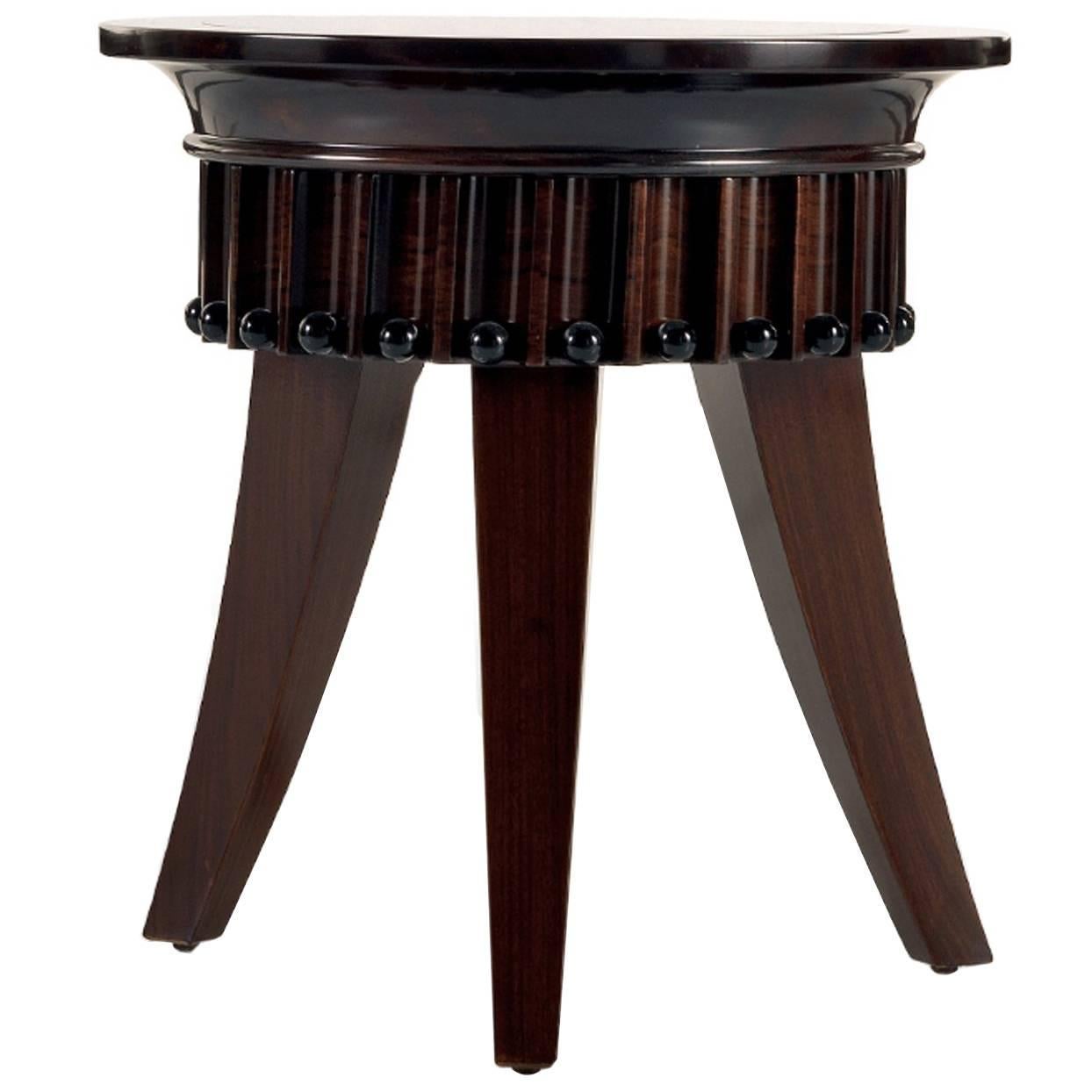 Walnut Wood Round Side Table