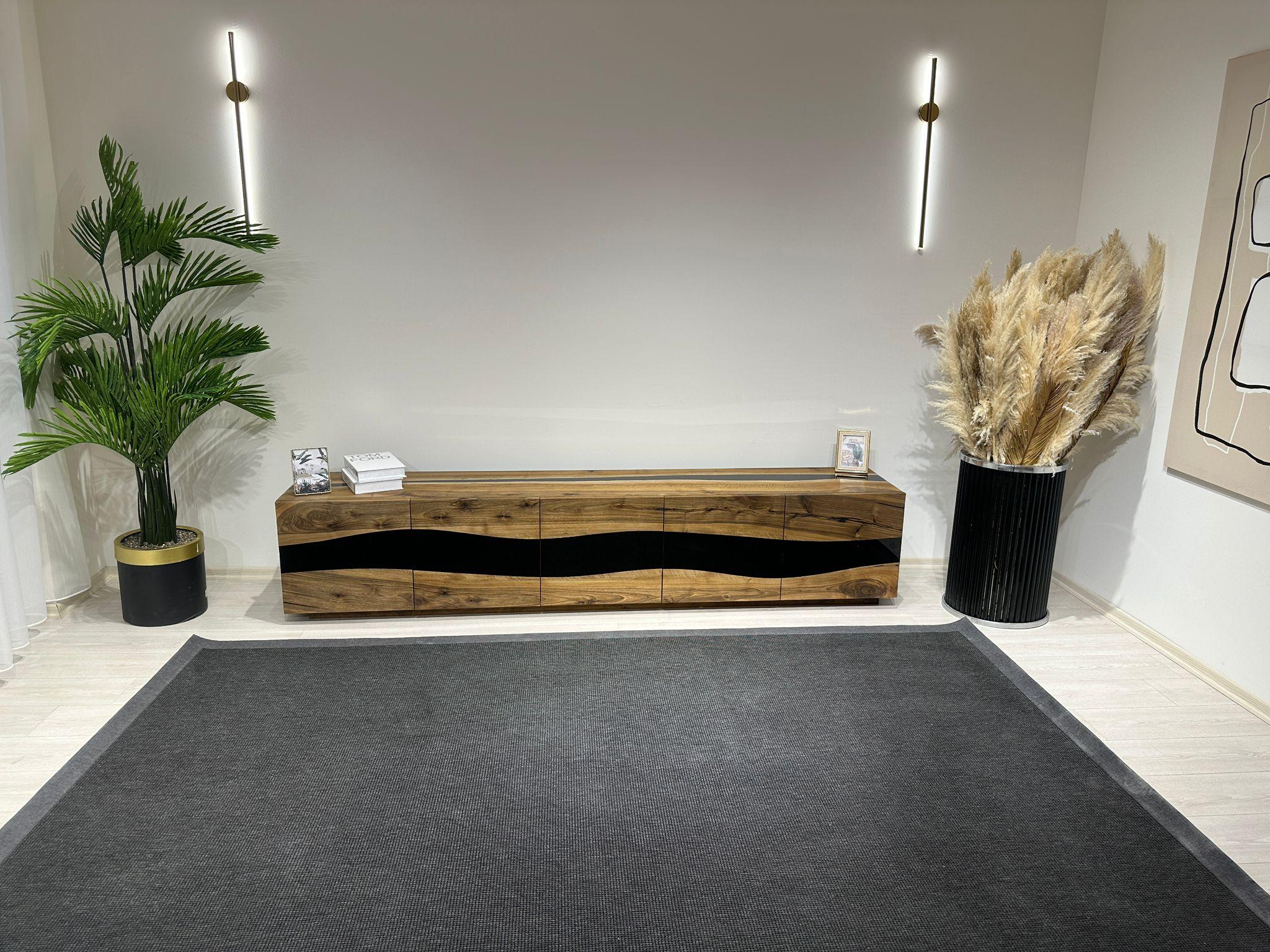 Aparador Epoxi Nogal - Aparador de Lujo en Resina Epoxi - Armario de Madera a Medida Moderno orgánico en venta