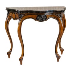 Walnut Wood & Veneer Card Table From the Late 19th Century