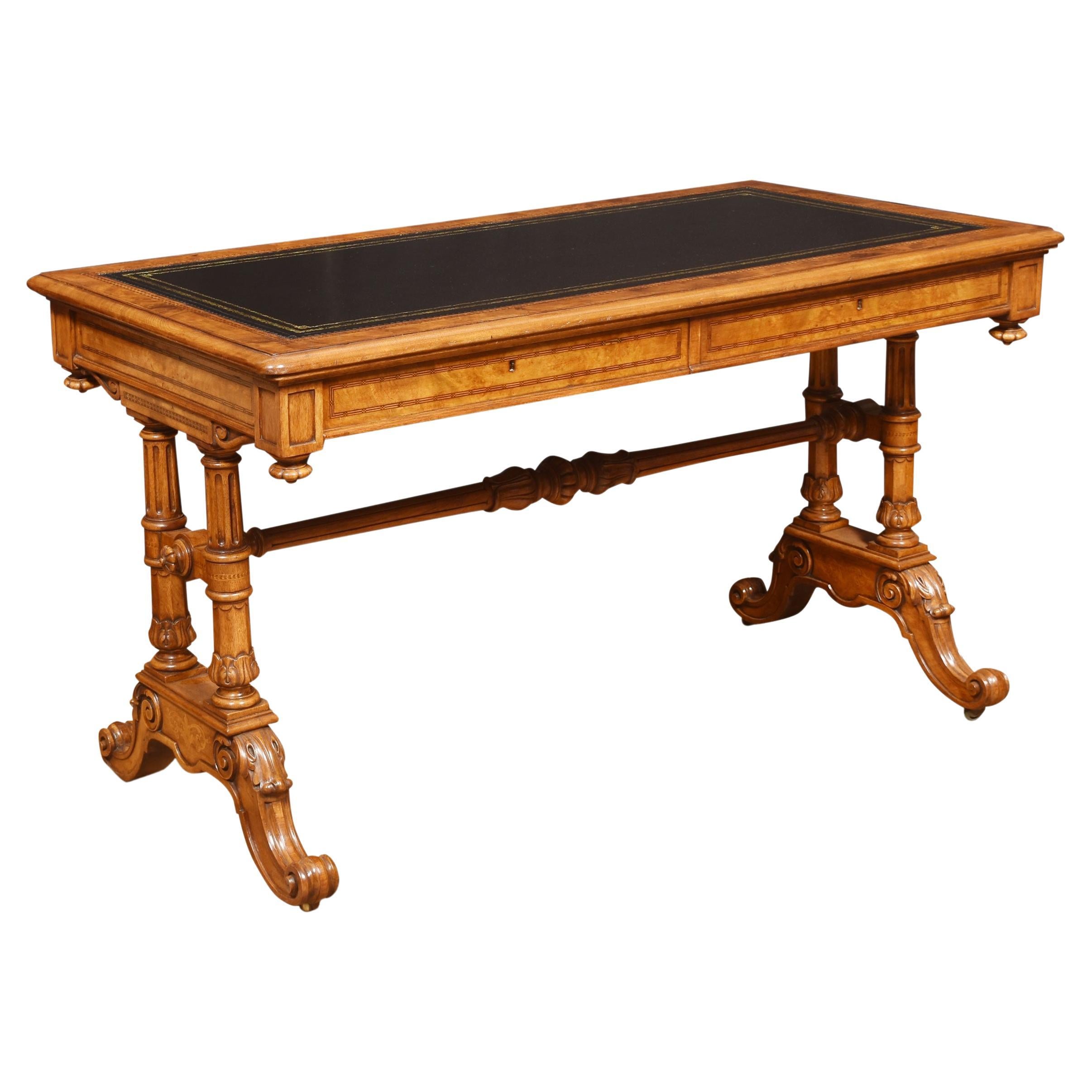 Walnut Writing Desk in the Manner of Gillows For Sale