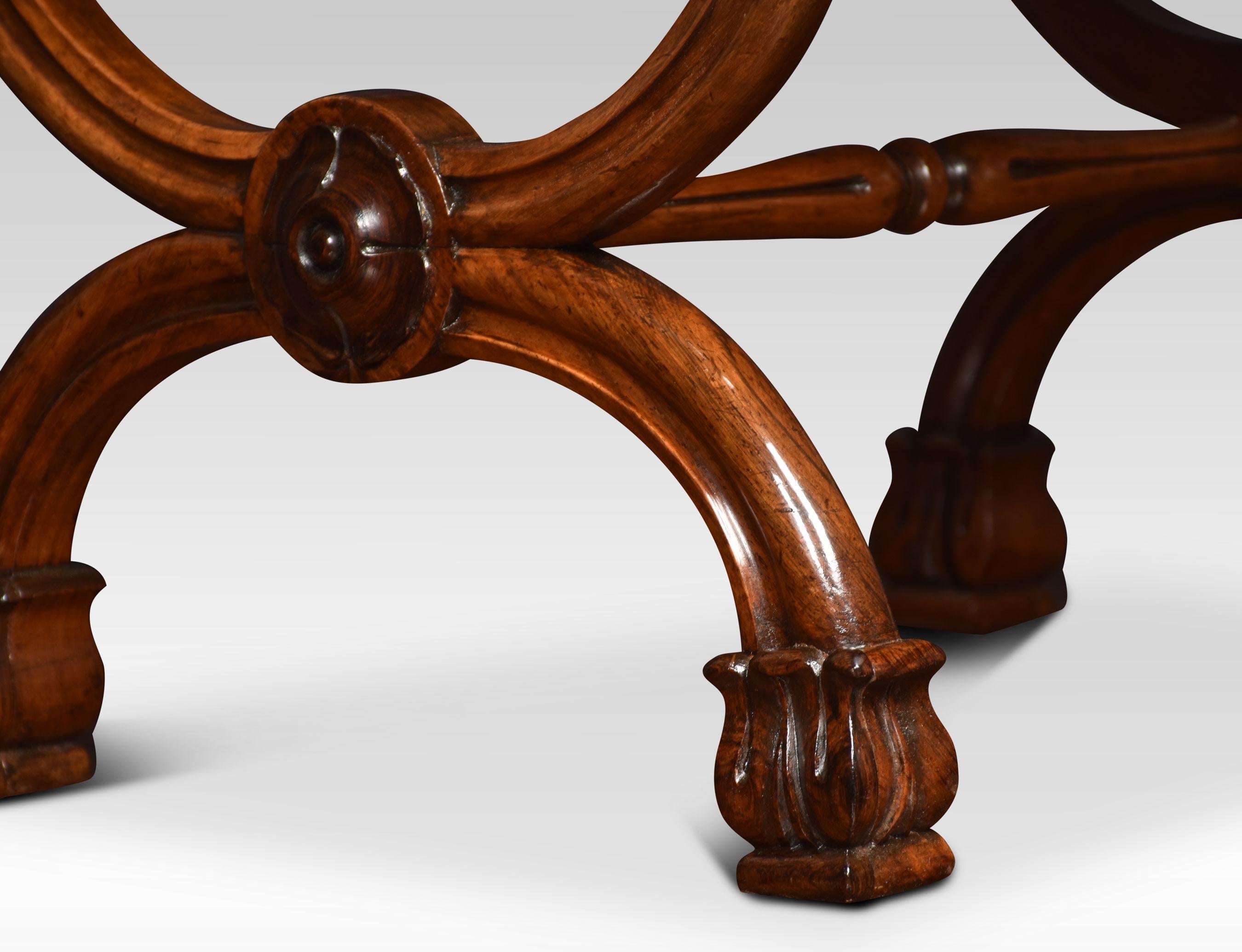 British Walnut X-frame stool