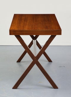 Walnut X-Leg Desk, 20th Century