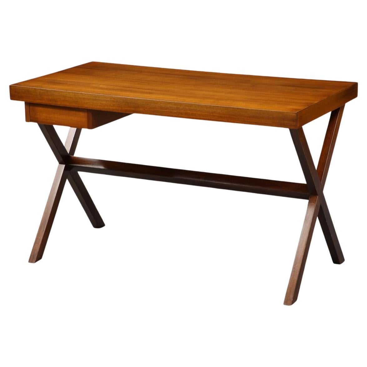 Walnut X-Leg Desk, 20th Century