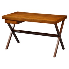 Walnut X-Leg Desk, 20th Century