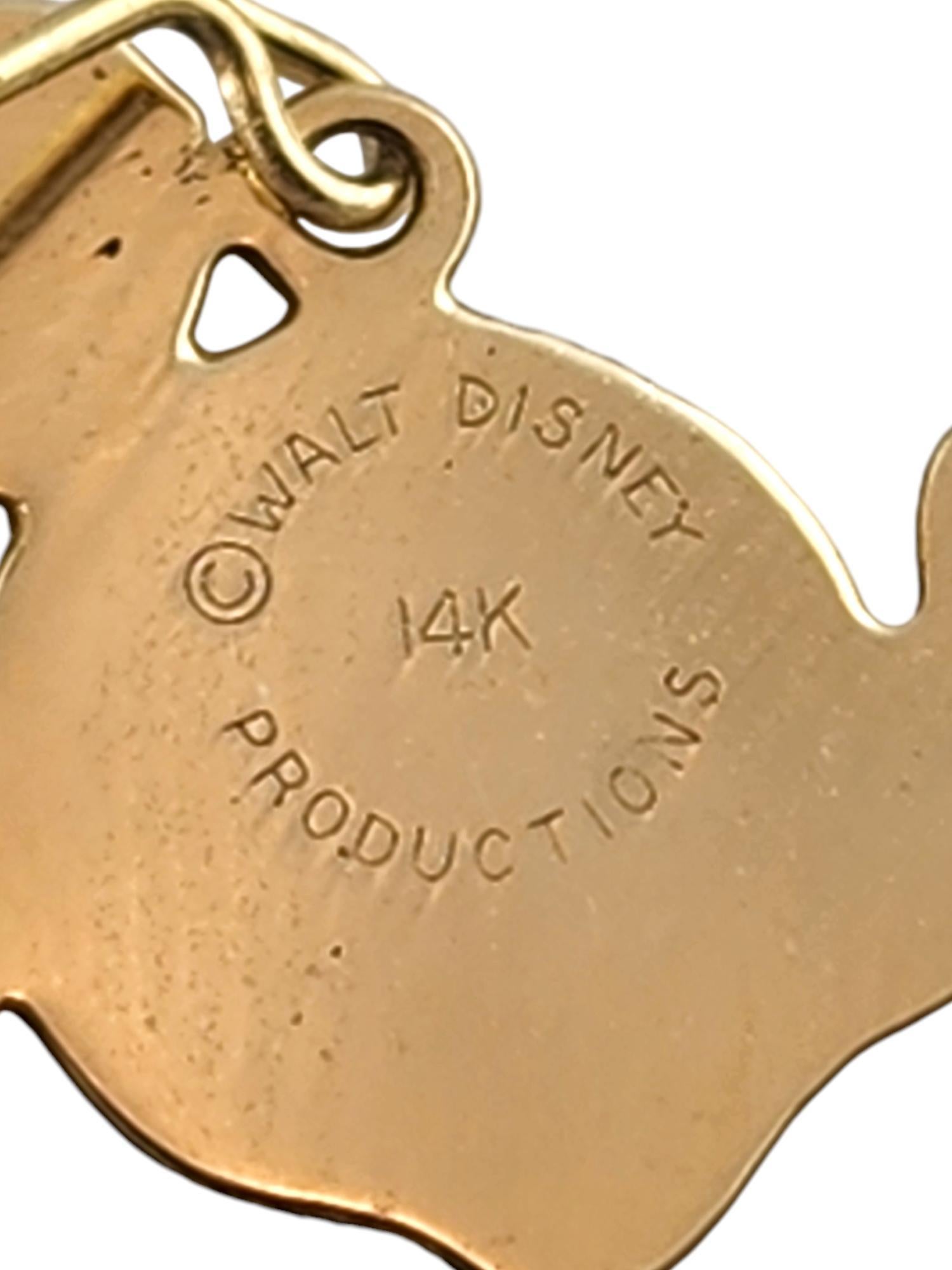 Walt Disney 14 Karat Yellow Gold Mickey Mouse Dangle Earrings #18999 2