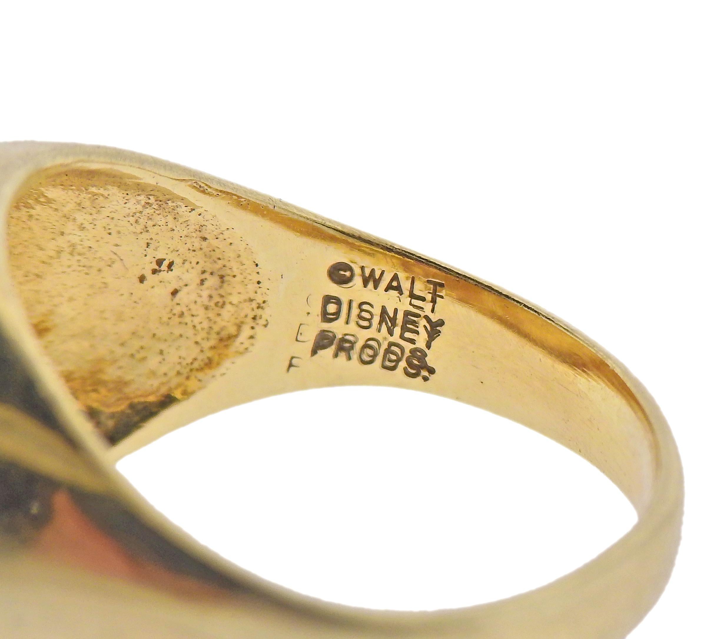 14k gold mickey mouse ring