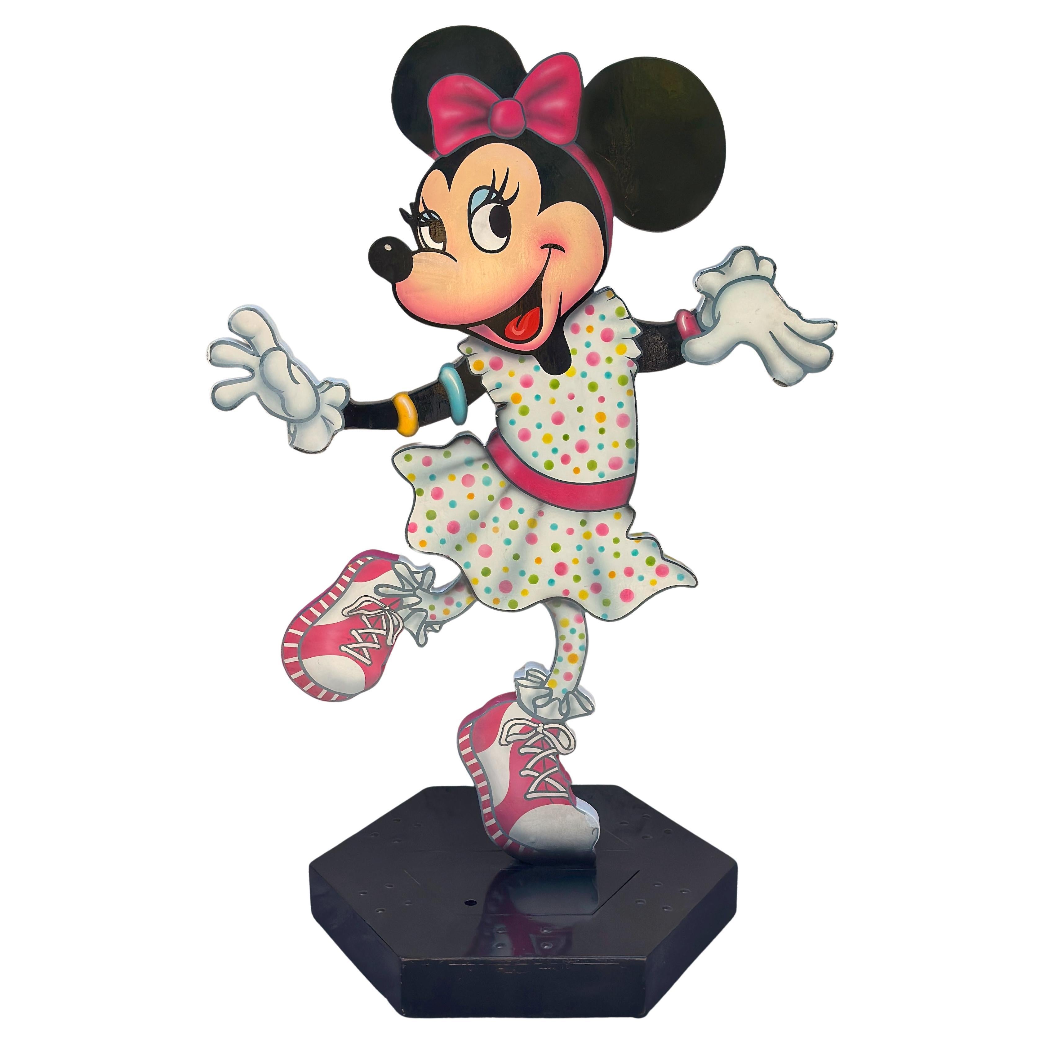 Walt Disney Life-Size Sculpture of Dancing Minnie Mouse on Wheeled Base