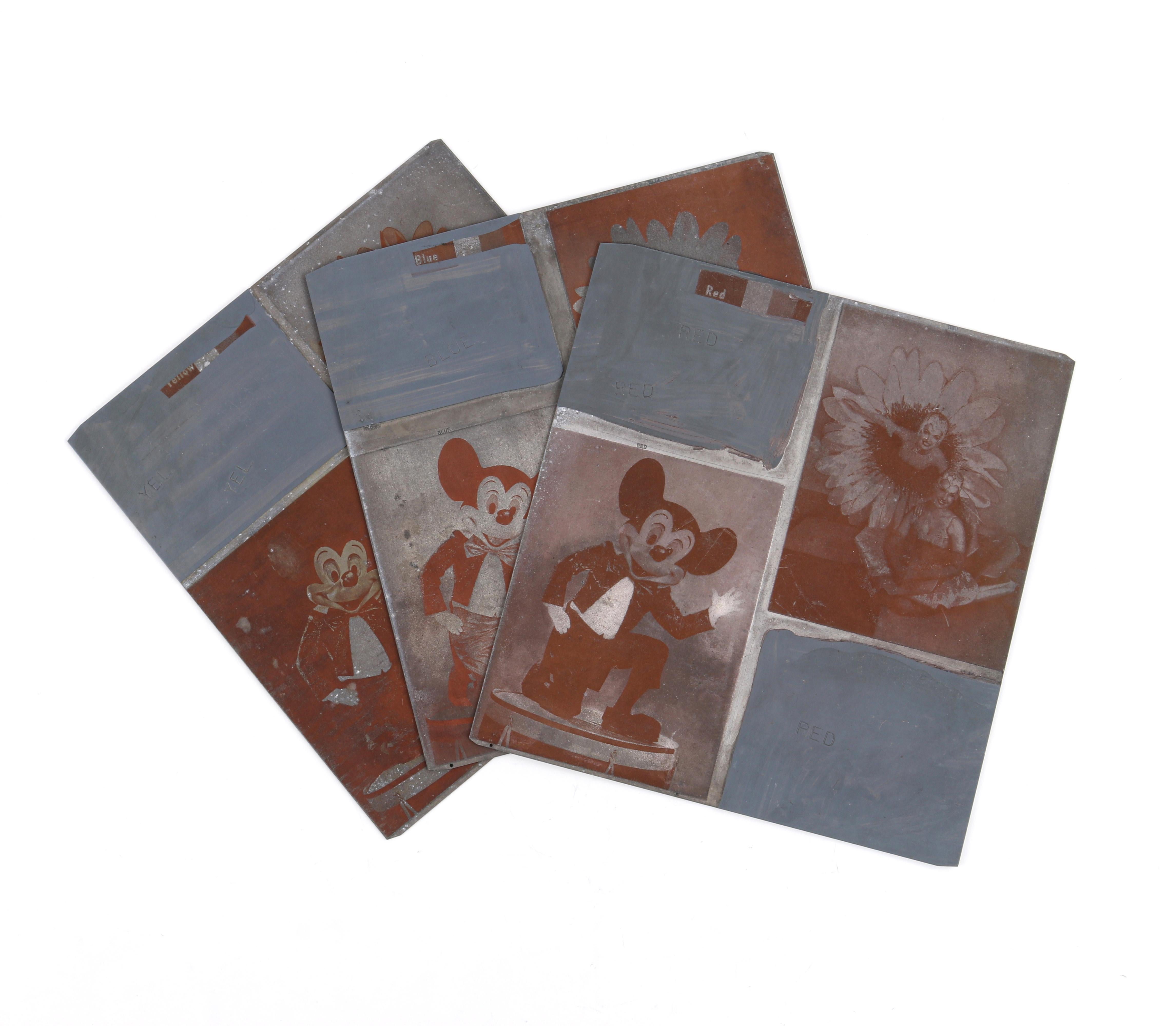 Walt Disney Mickey Mouse Vtg 1960-1970er Jahre RYB Magnesium Gravur Druckplatten (amerikanisch) im Angebot