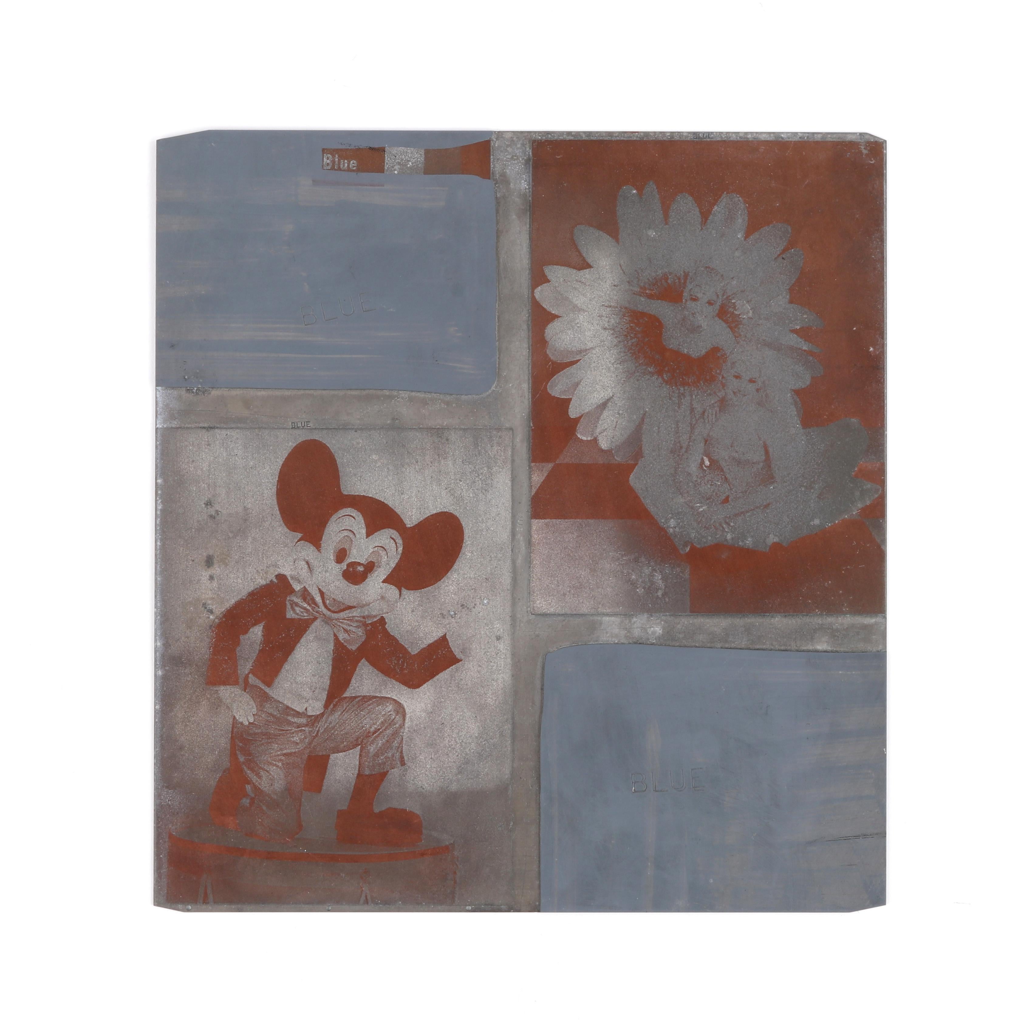 Walt Disney Mickey Mouse Vtg 1960s-1970s RYB Magnesium Engraving Printing Plates In Good Condition For Sale In Thiensville, WI