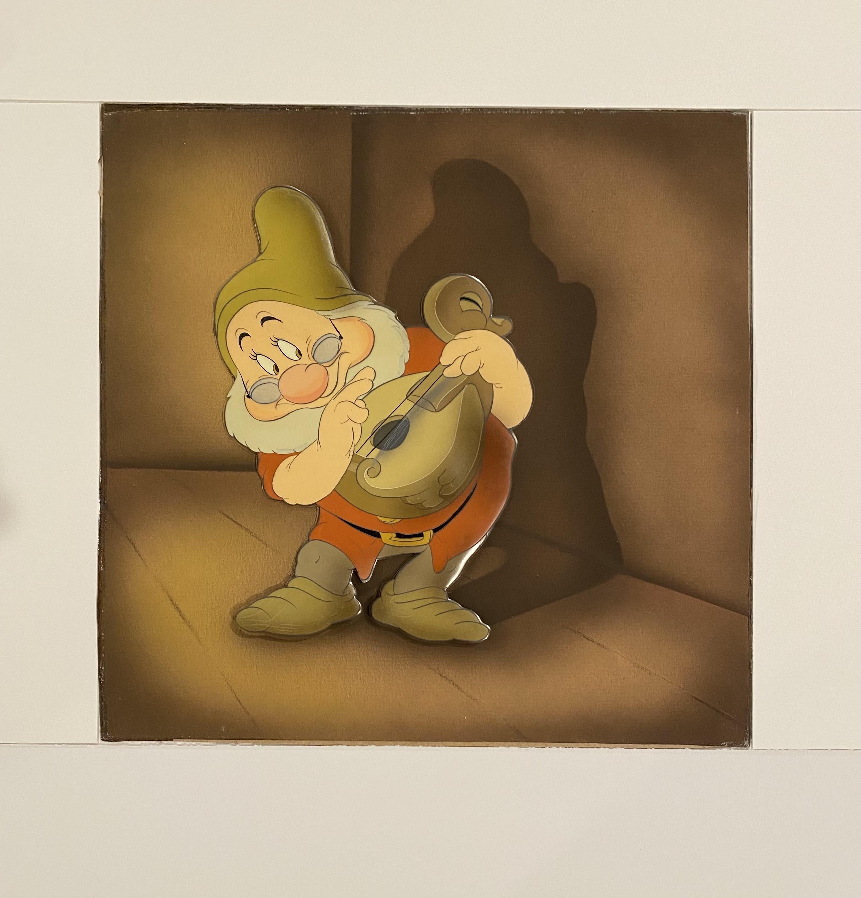 Walt Disney Production Cel of Doc on Courvoisier Background from Snow White 1