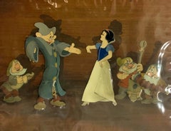 Walt Disney Production Cels Setup on Courvoisier Background from Snow White