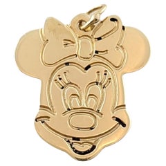 Walt Disney Productions 14K Yellow Gold Minnie Mouse Charm Pendant #18194