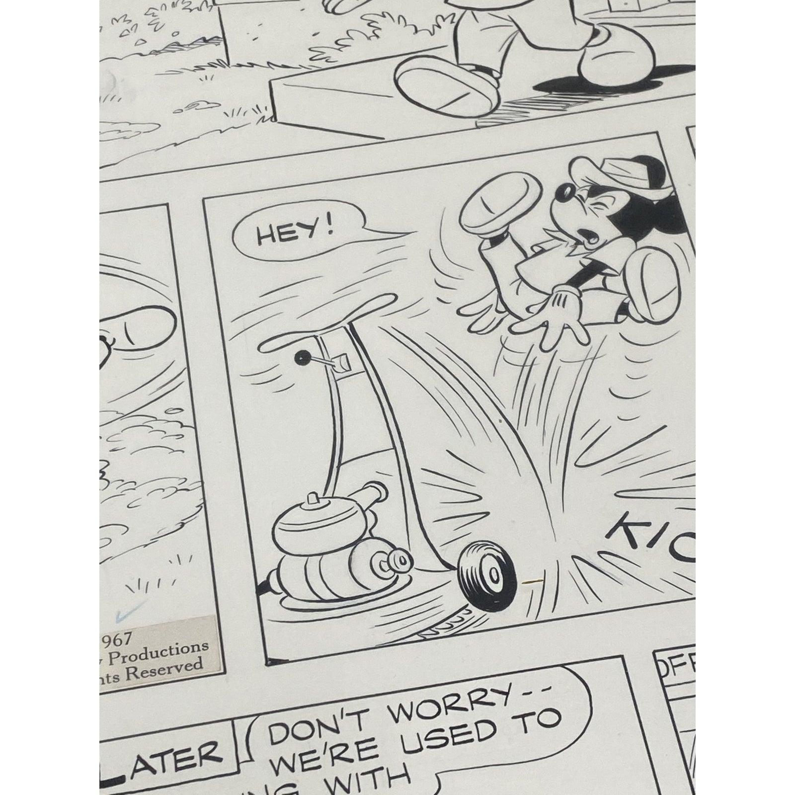 Mickey Mouse Original Comic Strip Art C.1967 For Sale 2