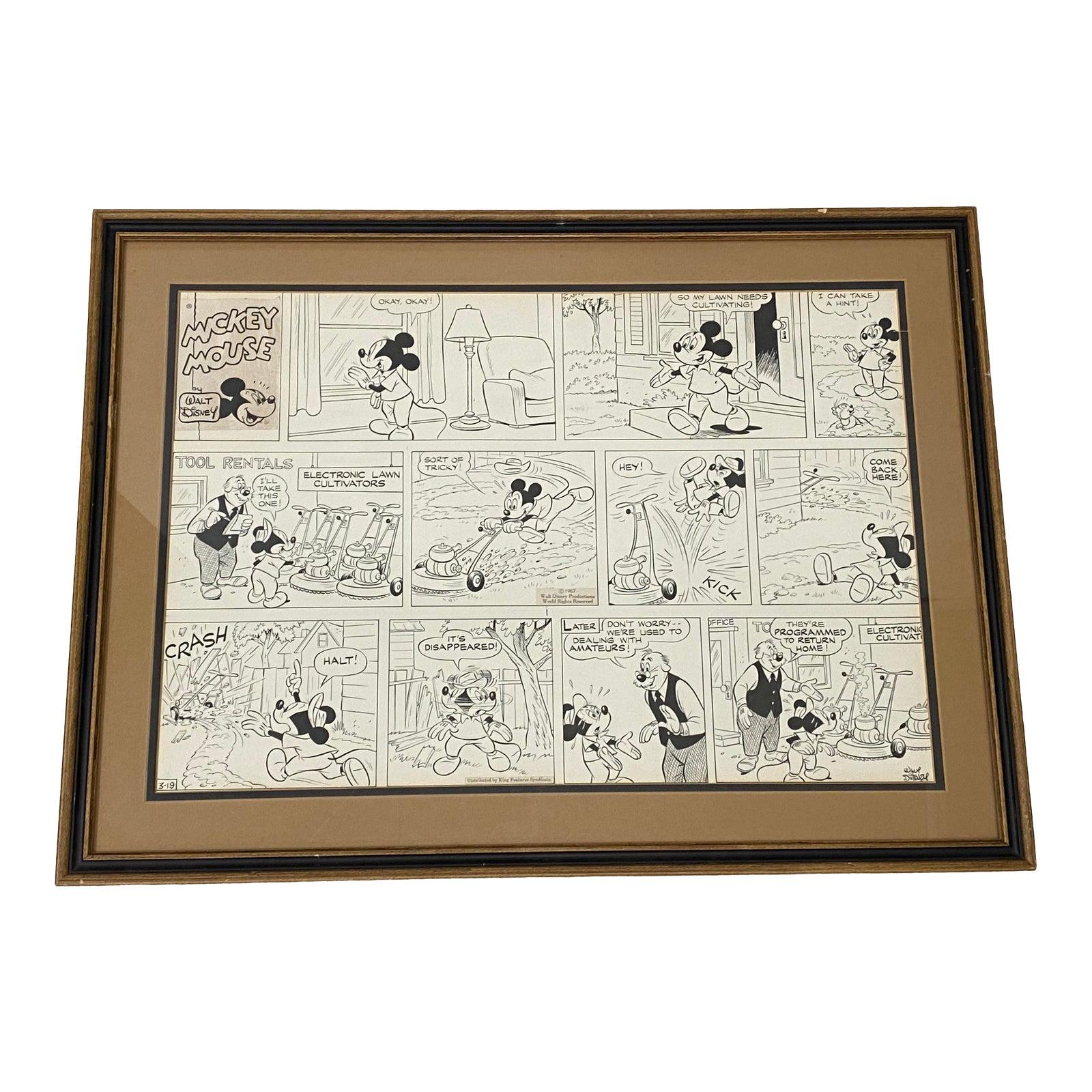 Mickey Mouse, Original Comic-Streifen-Kunst C.1967 – Mixed Media Art von Walt Disney Productions 
