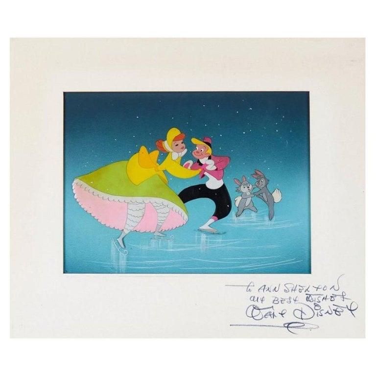 American Walt Disney Vintage Signed Color Animation Cel from 1940s