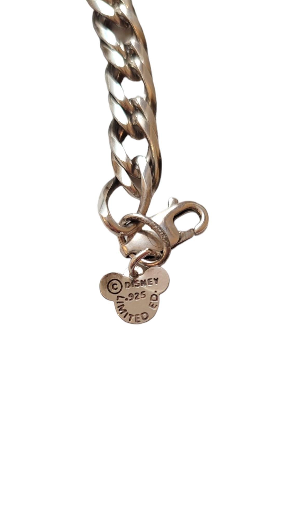 Walt Disney Sterling Silver Bracelet With Winnie The Pooh Charm #18375 In Good Condition In Washington Depot, CT