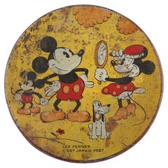 Vintage Walt Disney Tin Box with Mickey Mouse, 1930's