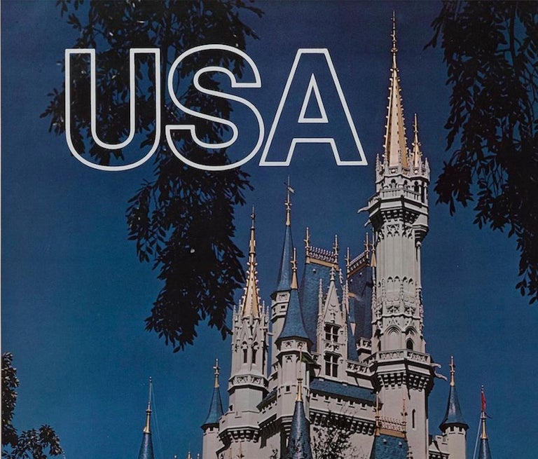 Vintage Walt Disney World Vintage Pan Am Travel Poster, circa 1970s For