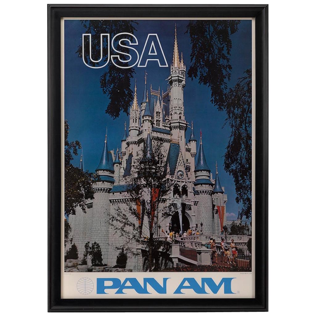 Walt Disney World, Pan Am Vintage Travel Poster, circa 1970s
