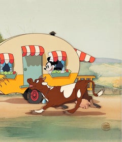 Walt Disneys "Mickey's Trailer, 1938", Iconic Color Animation Cel
