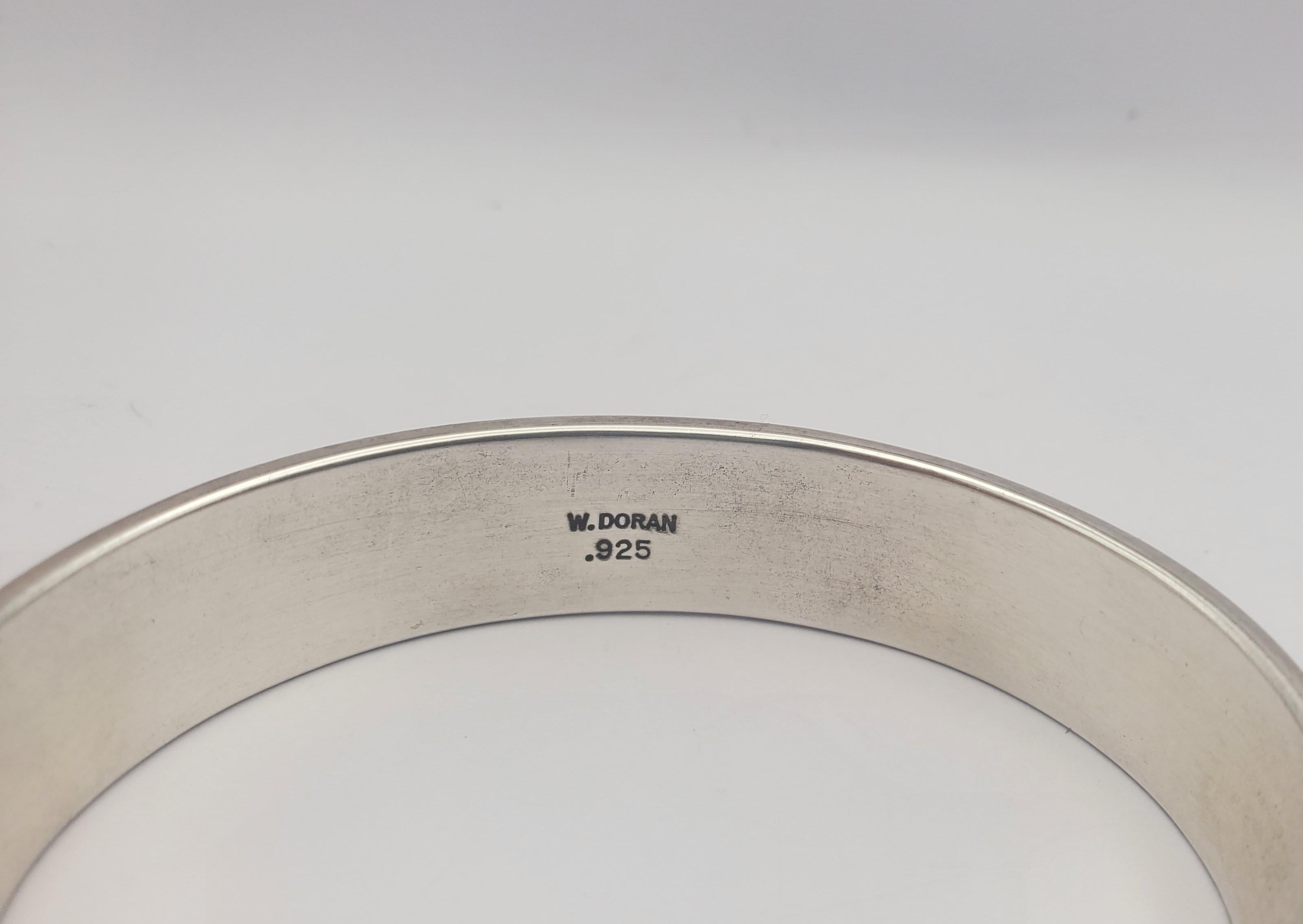 Walt Doran Signed Native American Heavy Sterling Silver Stamped Cuff Bracelet 2