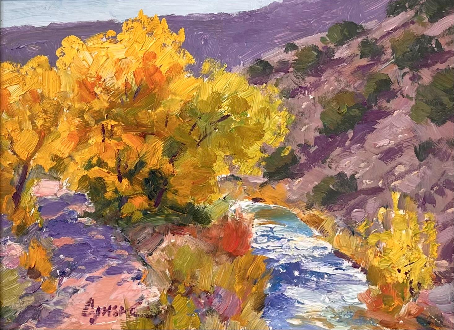 Walt Gonske Landscape Painting - "Rio Ojo Caliente, " Oil Painting