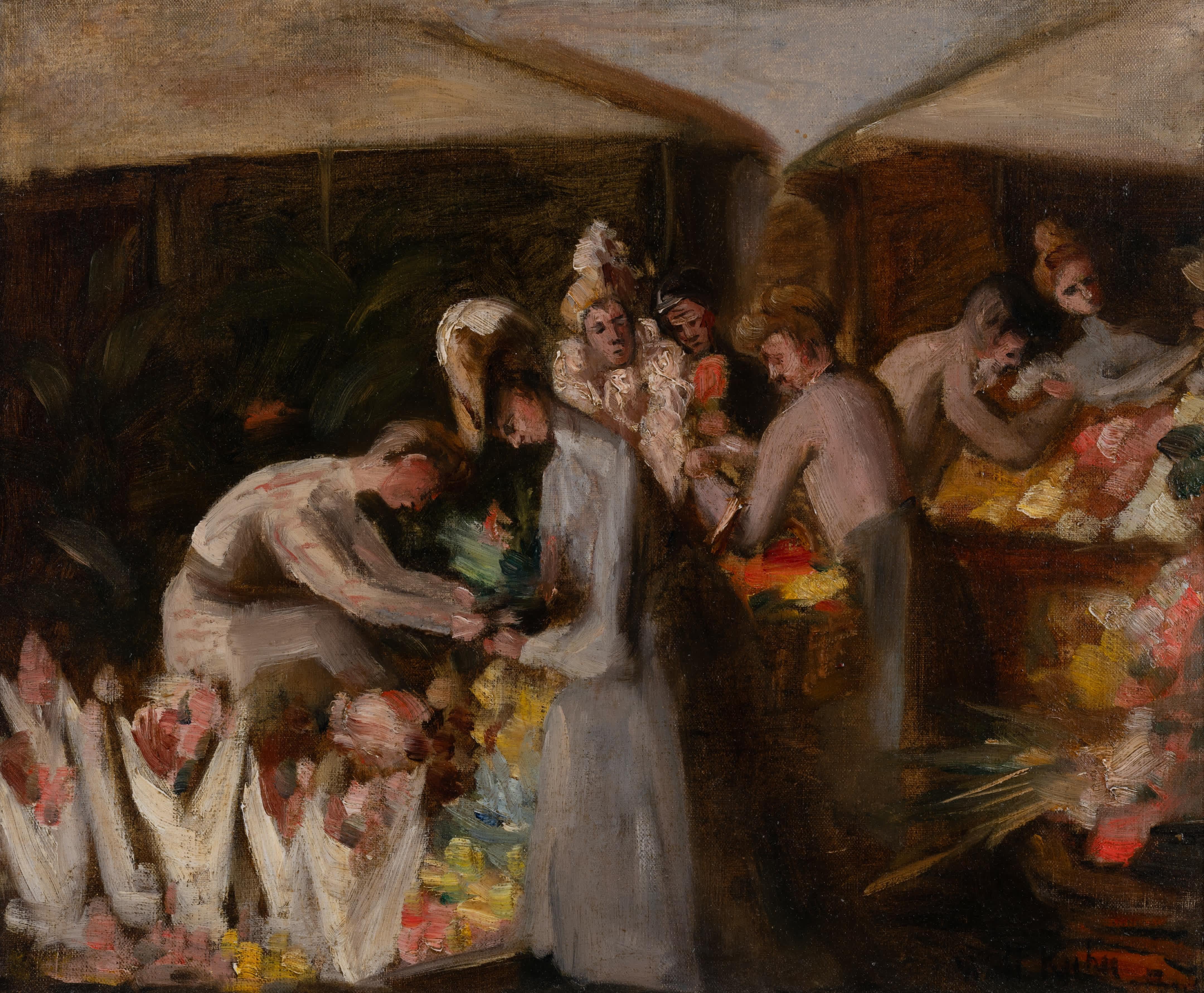 At the Flower Market - Painting by Walt Kuhn