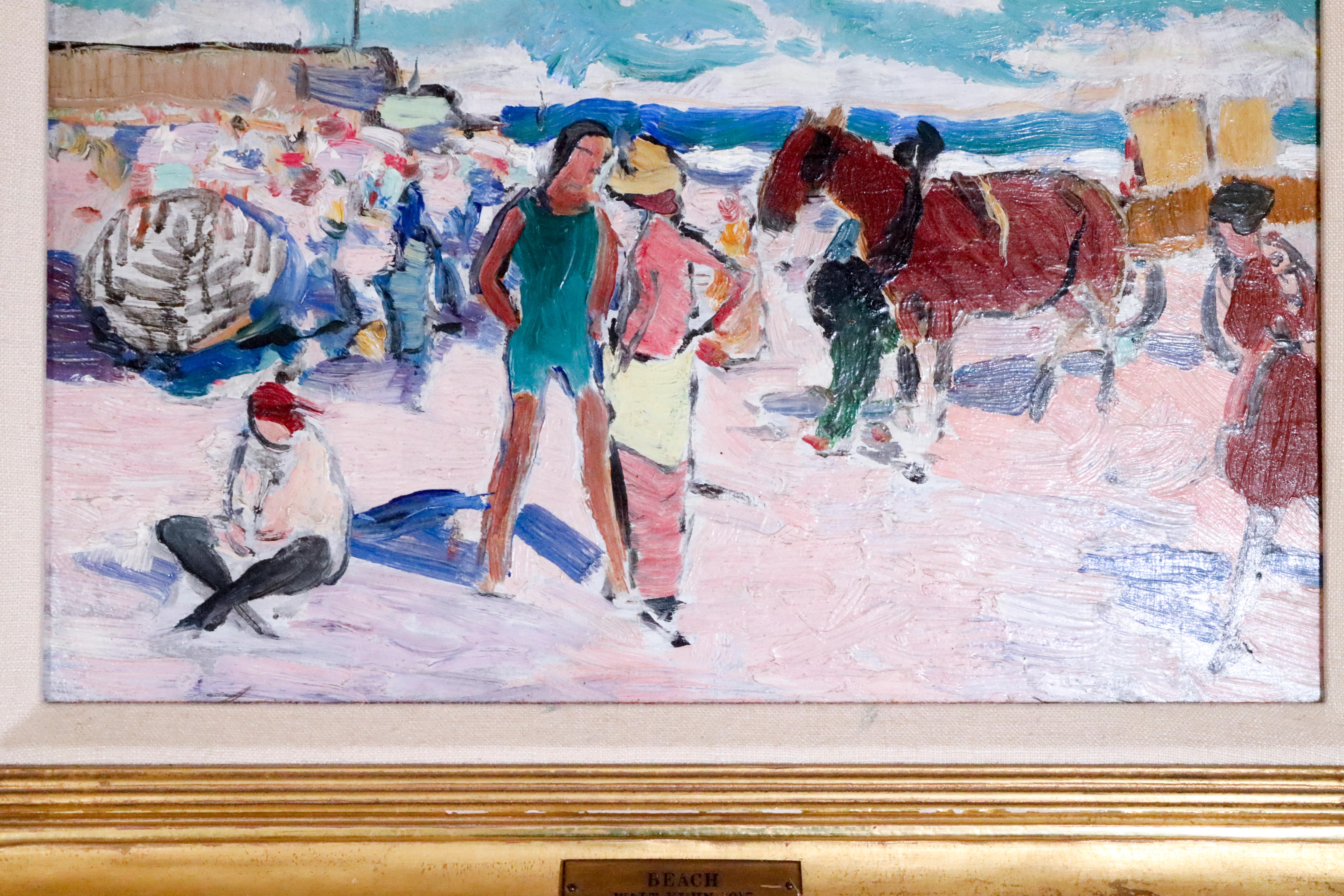 Des chevaux avec des personnes sur la plage  Beach d'Ogunquit par Walt Kuhn en vente 4
