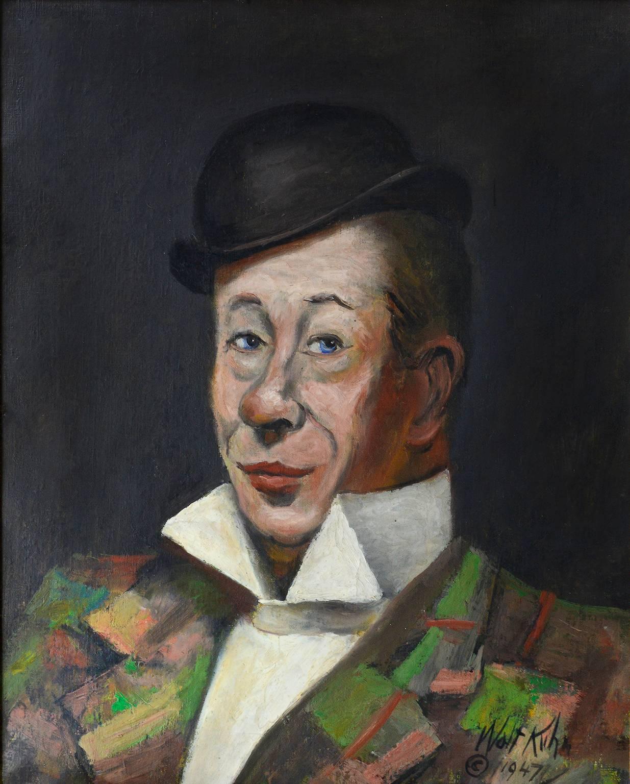 Figurative Painting di Walt Kuhn - Ritratto di Bert Lahr -  Artista del circo - Modernismo