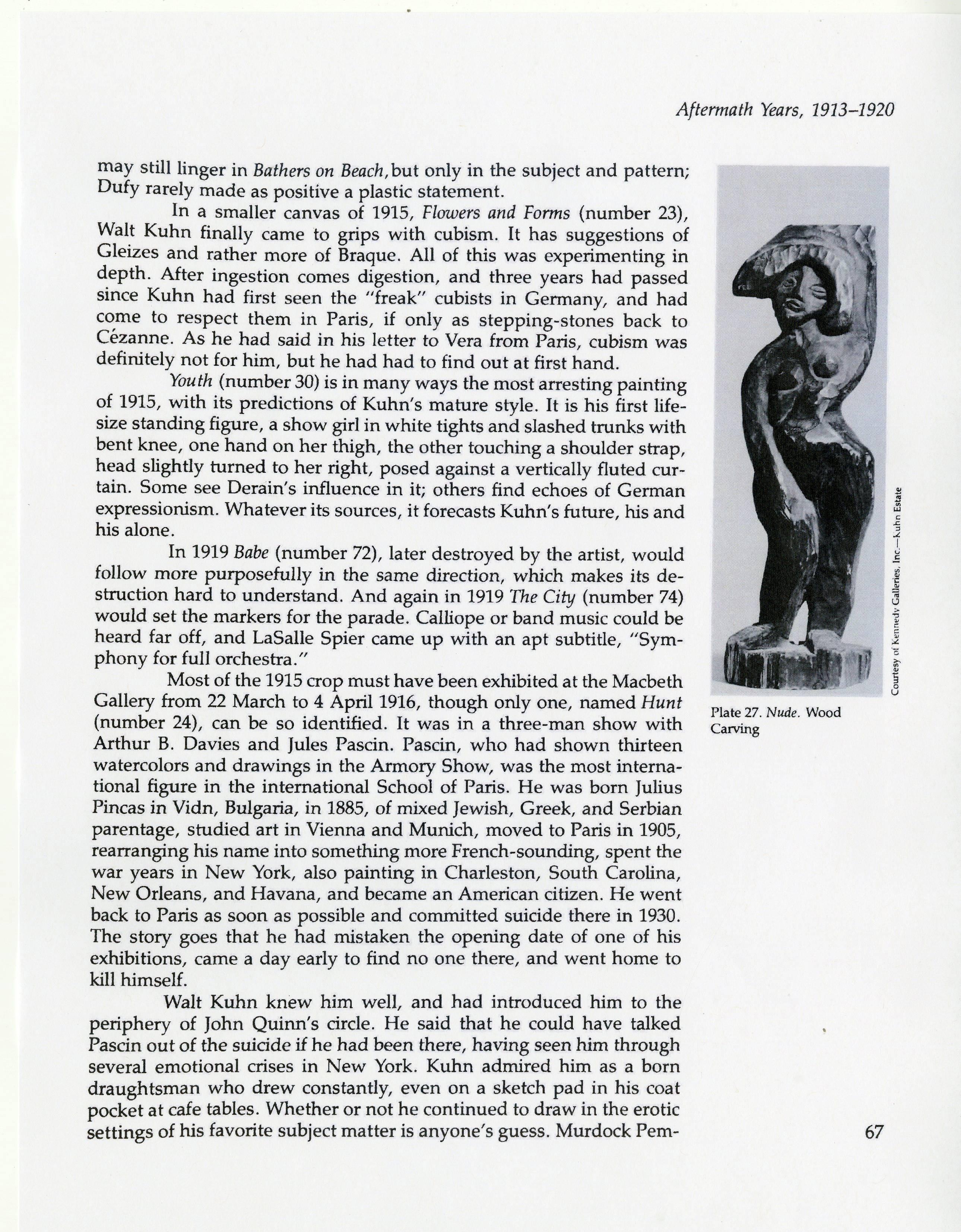Standender weiblicher Akt nach Alexander Archipenko (Kubismus), Sculpture, von Walt Kuhn