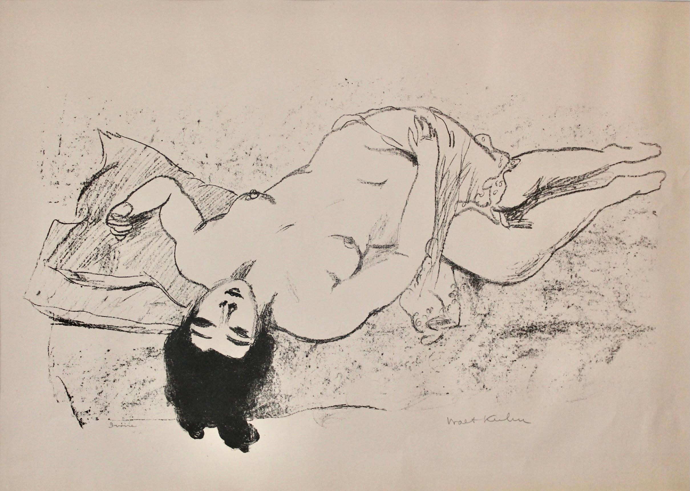 Schöne Steinlithographie mit Bleistift betitelt ('Ivoire') und signiert Walt Kuhn (Amer.1877-1949). Gerahmt und mattiert 23x29